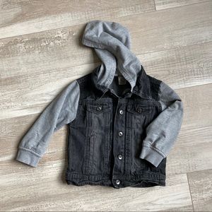 CK Black Denim Vest & Gray Hood & Long sleeves